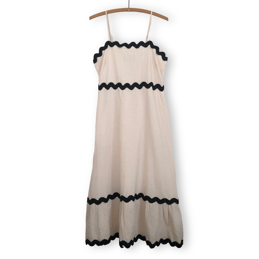 Cream Spaghetti Strap Summer Maxi Dress
